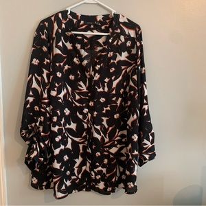 Apt. 9 Sheer Black Floral Blouse